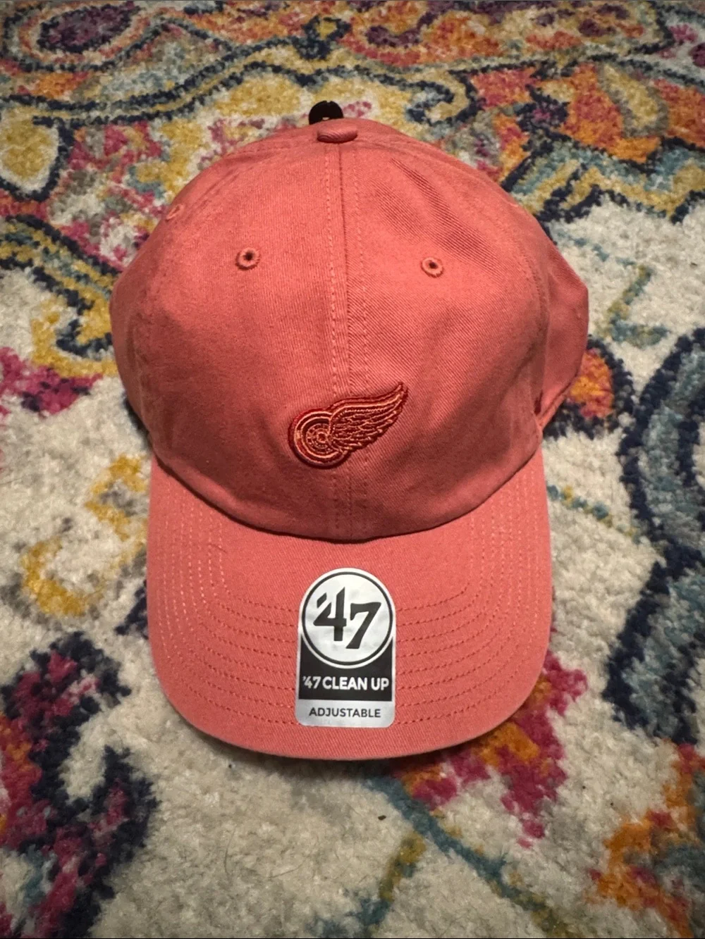 '47 Clean Up Detroit Red Wings Coral Adjustable Cap